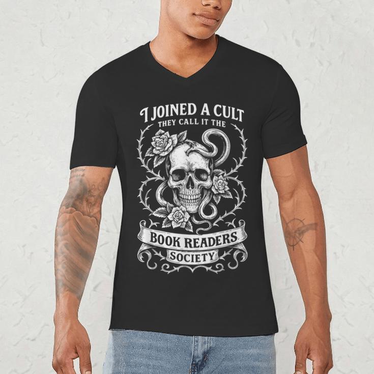 Book Readers Society Dark Romance Fantasy Bookworm Men's V-Neck T-Shirt Book Readers Society Dark Romance Fantasy Bookworm Men's V-Neck T-Shirt