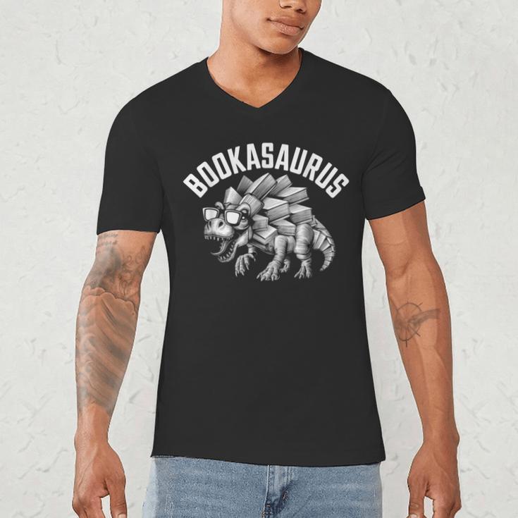 Book T-Rex Dino Bookworm Reading Book Dinosaur Men's V-Neck T-Shirt