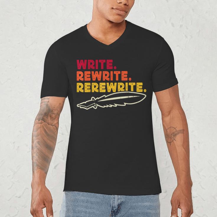 Book Writer Quote Author Journalist Rewrite Novelist Men's V-Neck T-Shirt Book Writer Quote Author Journalist Rewrite Novelist Men's V-Neck T-Shirt