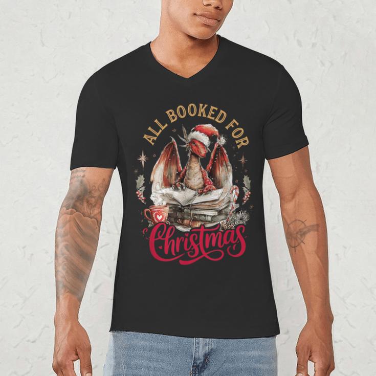 All Booked For Christmas Dragon Men's V-Neck T-Shirt All Booked For Christmas Dragon Men's V-Neck T-Shirt