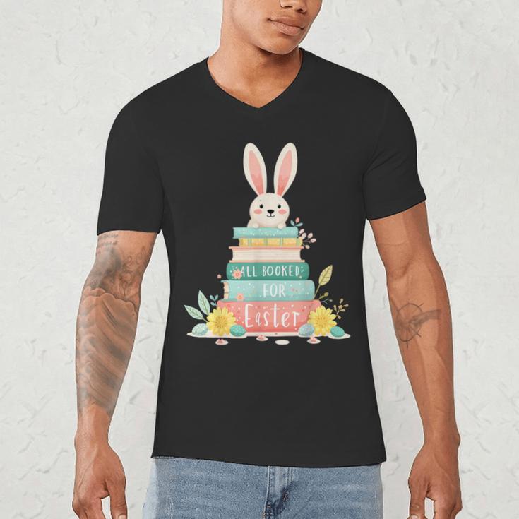 All Booked For Easter Shirt Bookworm Reading Book Reader Men's V-Neck T-Shirt
