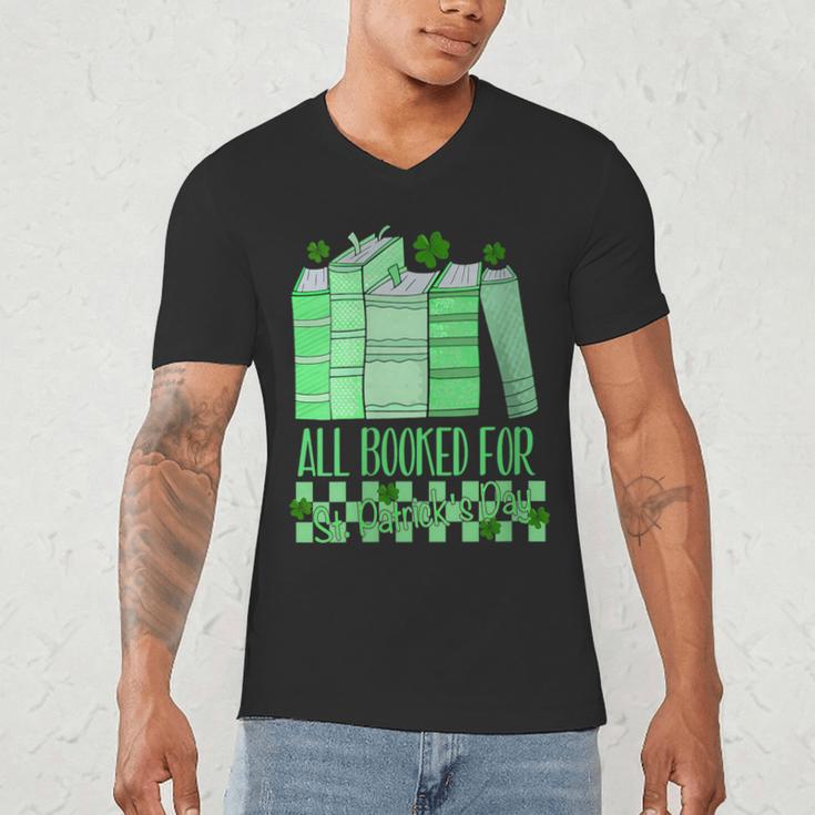 All Booked For St Patrick's Day Book Lover Lucky Shamrock Men's V-Neck T-Shirt All Booked For St Patrick's Day Book Lover Lucky Shamrock Men's V-Neck T-Shirt