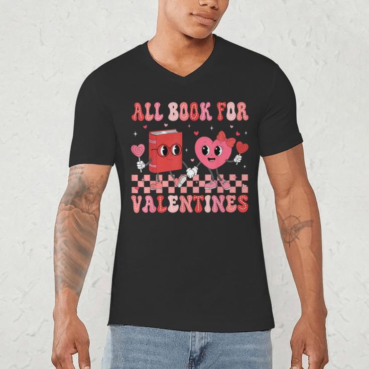 All Booked For Valentine Book Librarian Teacher Women Kids Men's V-Neck T-Shirt