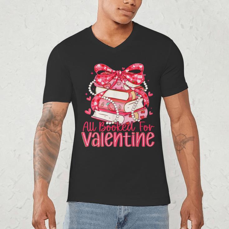 All Booked For Valentine Book Lovers Teacher Girl Women Kid Men's V-Neck T-Shirt