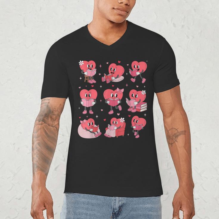 All Booked For Valentine Book Teacher Kids Girls Boys Men's V-Neck T-Shirt