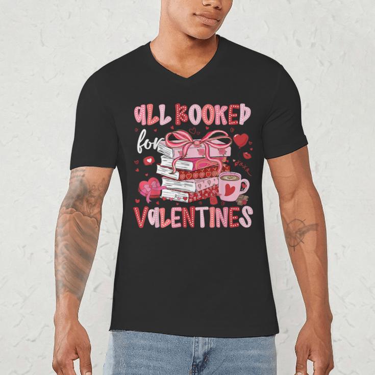 All Booked For Valentines Book Coffee Teacher Women Men's V-Neck T-Shirt