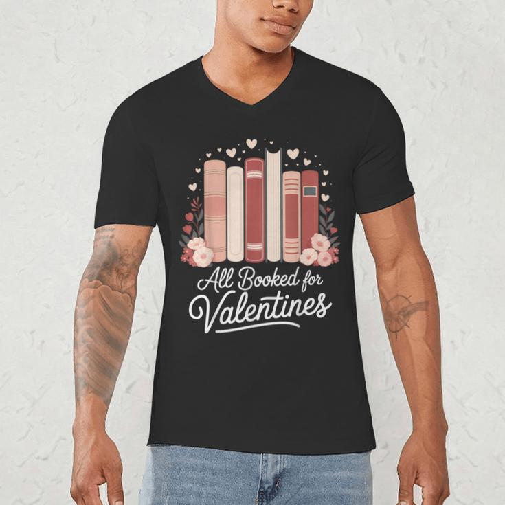 All Booked For Valentines Book Lovers Hearts Men's V-Neck T-Shirt