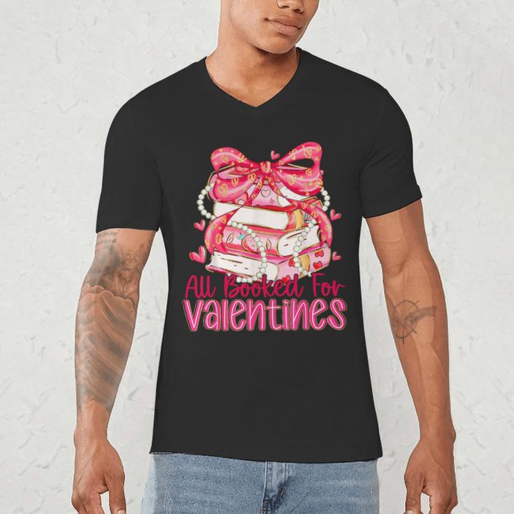 All Booked For Valentines Day Book Lovers Teacher Kids Men's V-Neck T-Shirt