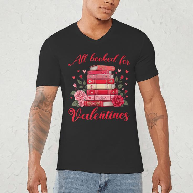 All Booked For Valentines Librarian Book Lover Teacher Men's V-Neck T-Shirt All Booked For Valentines Librarian Book Lover Teacher Men's V-Neck T-Shirt