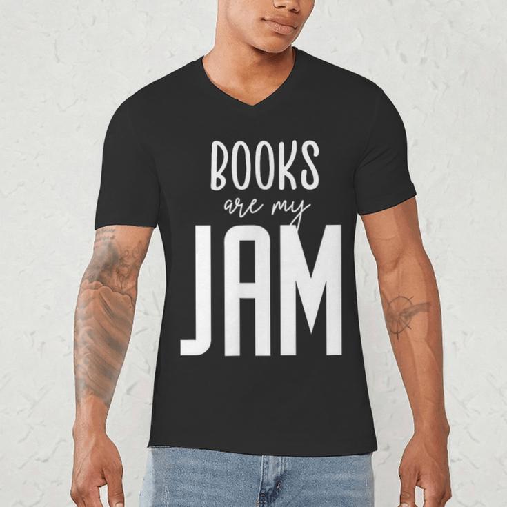 Books Are My Jam Graphic For Introverts Men's V-Neck T-Shirt
