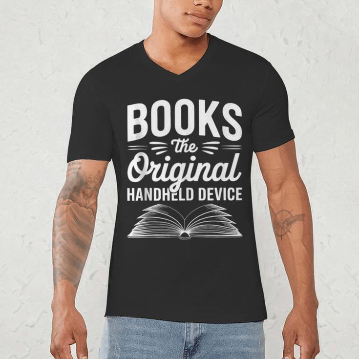 Books The Original Handheld Device Book Reading Men's V-Neck T-Shirt Books The Original Handheld Device Book Reading Men's V-Neck T-Shirt