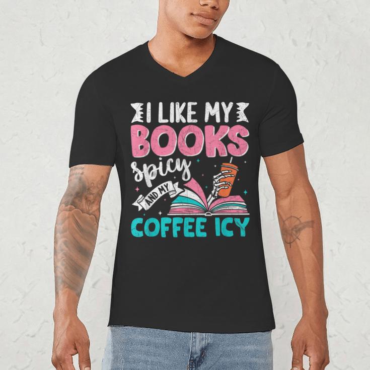 I Like My Books Spicy Coffee ICY Men's V-Neck T-Shirt I Like My Books Spicy Coffee ICY Men's V-Neck T-Shirt
