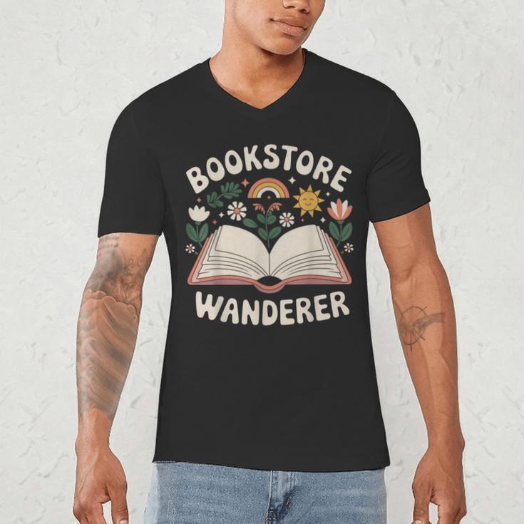 Bookstore Wanderers Retro Women Book Lovers Men's V-Neck T-Shirt Bookstore Wanderers Retro Women Book Lovers Men's V-Neck T-Shirt
