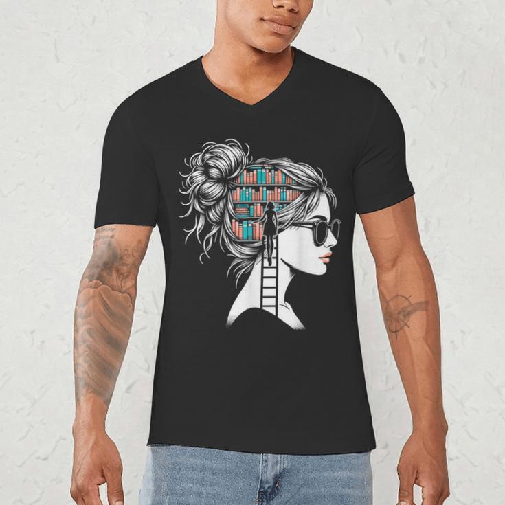 Bookworm Book Nerd Librarian Bookish Librarian Men's V-Neck T-Shirt