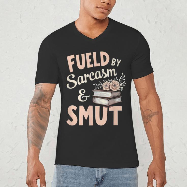 Bookworm Fueled By Sarcasm And Smut Book Reading Men's V-Neck T-Shirt