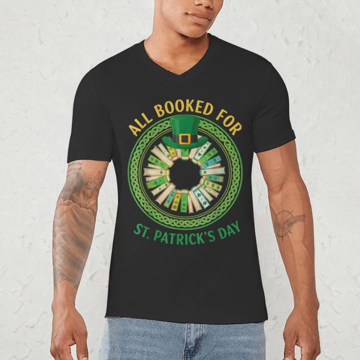 Bookworm Irish All Booked For St Patrick's Day Book Lover Men's V-Neck T-Shirt