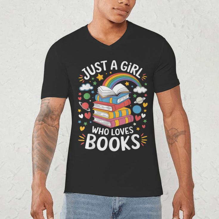 Bookworm Just A Girl Who Loves Books Men's V-Neck T-Shirt