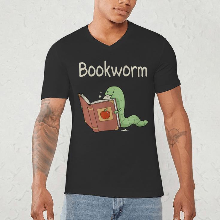 Bookworm Worm Reading Book Lover Read Books Librarian Men's V-Neck T-Shirt