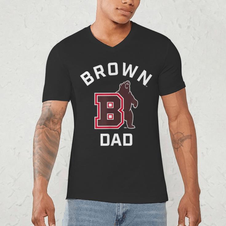 Brown University Bears Arched Dad Men's V-Neck T-Shirt