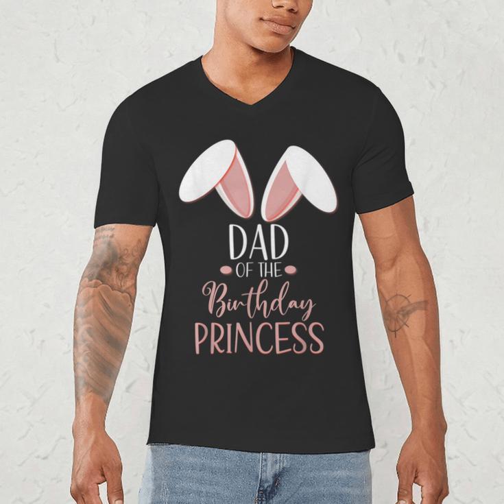 Bunny Dad Of The Birthday Princess Matching Family Men's V-Neck T-Shirt