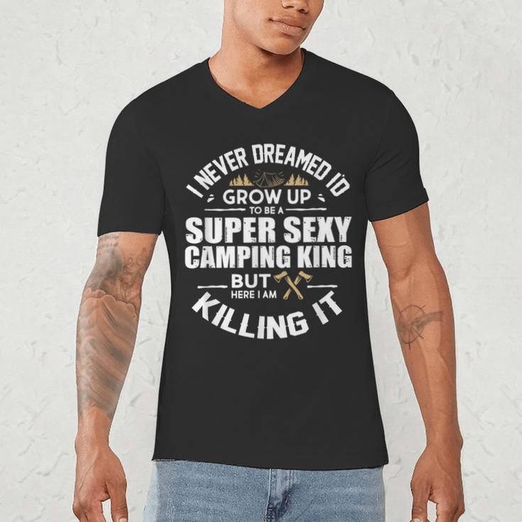 Camping Men Camper RV Camping Vacation Camping Dad Men's V-Neck T-Shirt