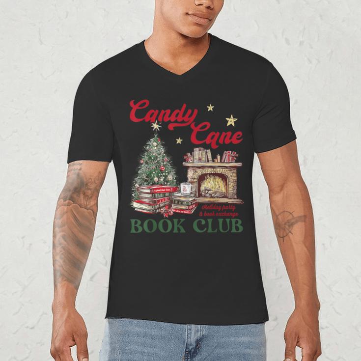 Candy Cane Book Club Holiday Party & Book Exchange Men's V-Neck T-Shirt Candy Cane Book Club Holiday Party & Book Exchange Men's V-Neck T-Shirt