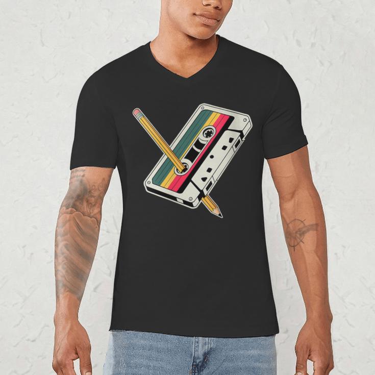 Cassette 90s Costume Party Nostalgia Men's V-Neck T-Shirt Cassette 90s Costume Party Nostalgia Men's V-Neck T-Shirt