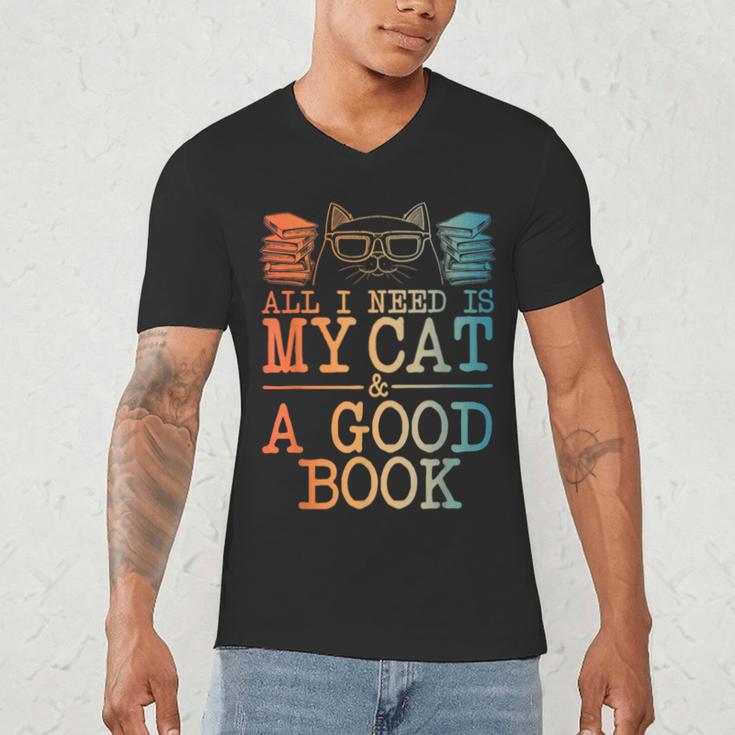 Cat & Book Art For Men Women Cat Librarian Novel Book Lover Men's V-Neck T-Shirt Cat & Book Art For Men Women Cat Librarian Novel Book Lover Men's V-Neck T-Shirt
