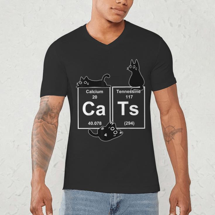 Cat Chemistry Periodic Table Cat Dad Cat Mom Men's V-Neck T-Shirt Cat Chemistry Periodic Table Cat Dad Cat Mom Men's V-Neck T-Shirt