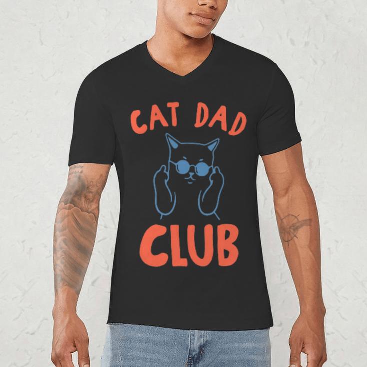 Cat Dad Club Life Is Better With Cats Retro Cat Dad Men's V-Neck T-Shirt