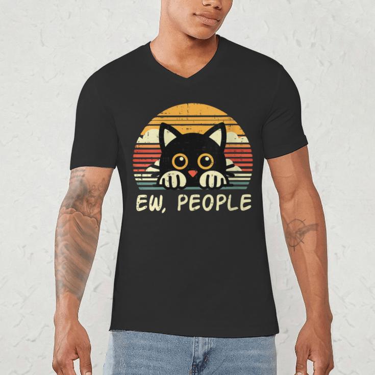 Cat Eww People Introvert Meme Women Men Kids Men's V-Neck T-Shirt