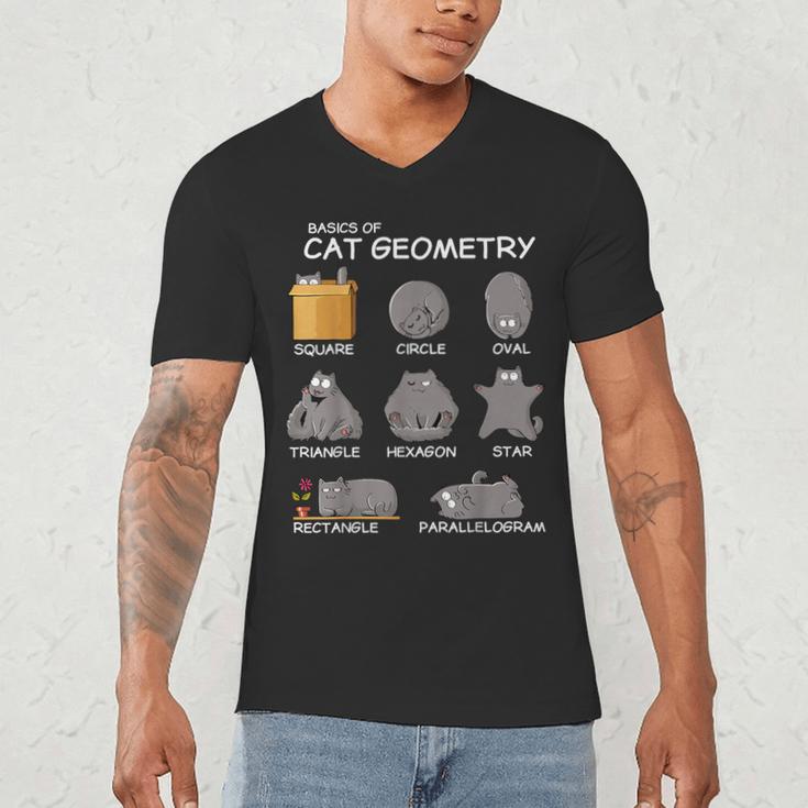 Cat Geometry Math Cat For Cat Dad Cat Mom Kids Men's V-Neck T-Shirt