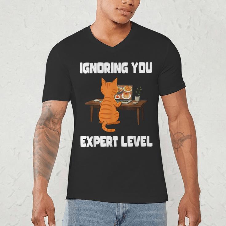 Cat Ignoring You Expert Level Orange Tabby Introvert Men's V-Neck T-Shirt Cat Ignoring You Expert Level Orange Tabby Introvert Men's V-Neck T-Shirt