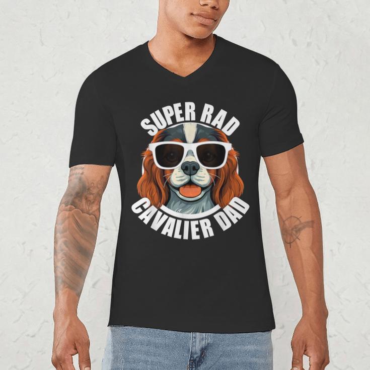 Cavalier King Charles Spaniel Dad Father’s Day Men's V-Neck T-Shirt