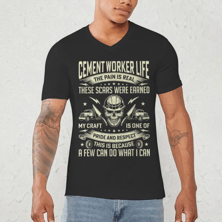 Cement Worker Life Concrete Finisher Dad Father Men's V-Neck T-Shirt Cement Worker Life Concrete Finisher Dad Father Men's V-Neck T-Shirt