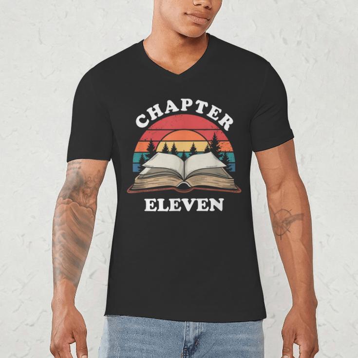 Chapter Eleven Book Reading 11th Birthday 11 Year Old Men's V-Neck T-Shirt Chapter Eleven Book Reading 11th Birthday 11 Year Old Men's V-Neck T-Shirt