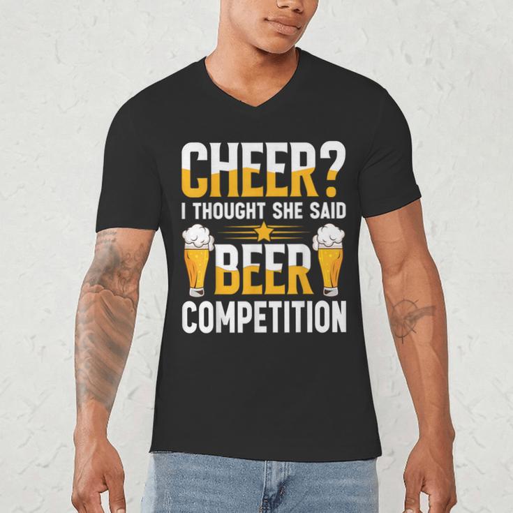 Cheer Dad Cheerleader I Thought She Said Beer Competition Men's V-Neck T-Shirt