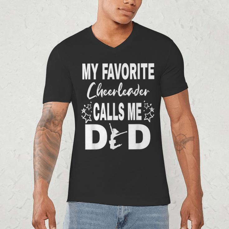 Cheer Dad My Favorite Cheerleader Calls Me Dad Men's V-Neck T-Shirt