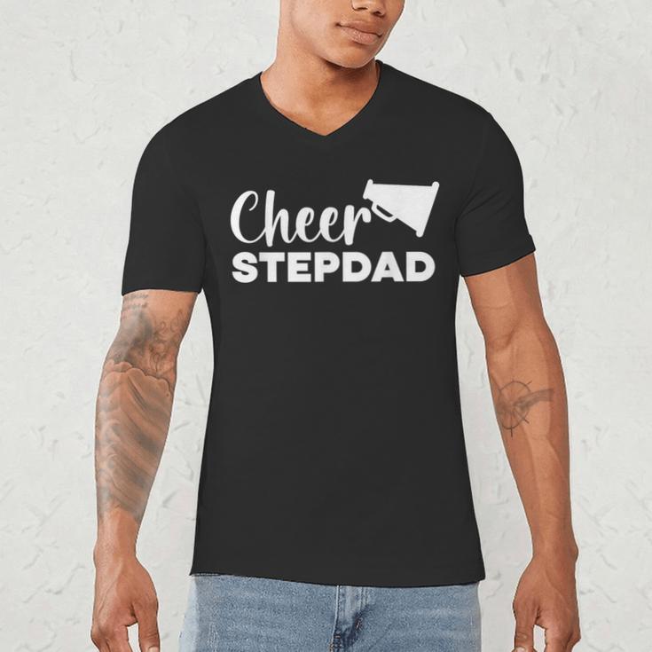 Cheer Stepdad Cheerleading Step Dad Cheerleader Stepfather Men's V-Neck T-Shirt