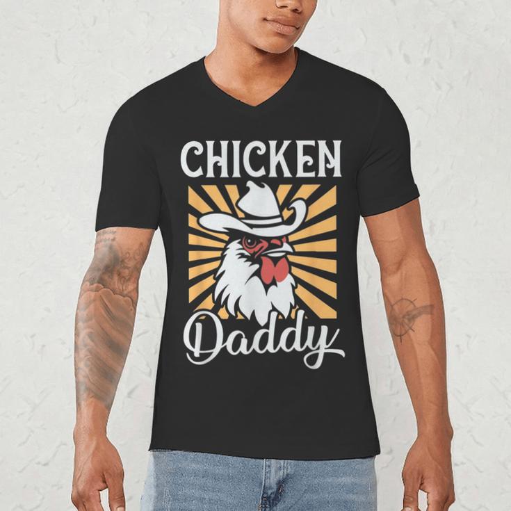 Chicken Daddy Vintage Poultry Farmer Fathers Day Men's V-Neck T-Shirt