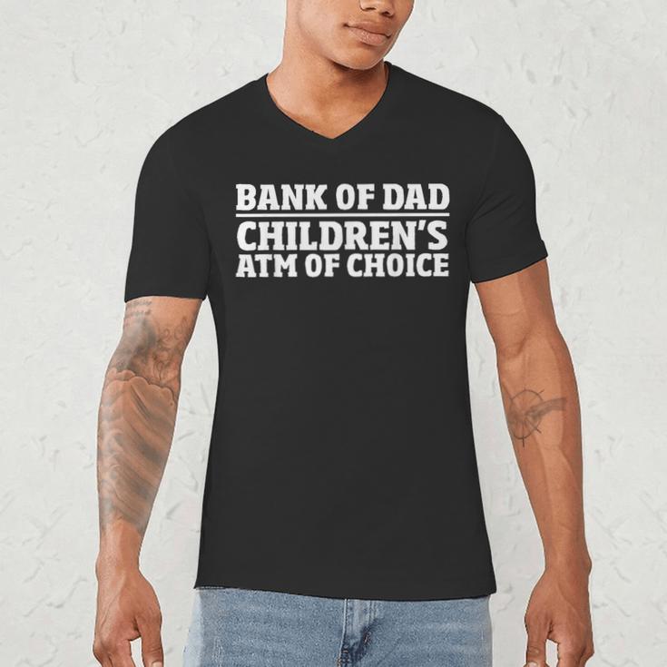 Children ATM Machine Dad Credit Card Bank Of Dad Men's V-Neck T-Shirt