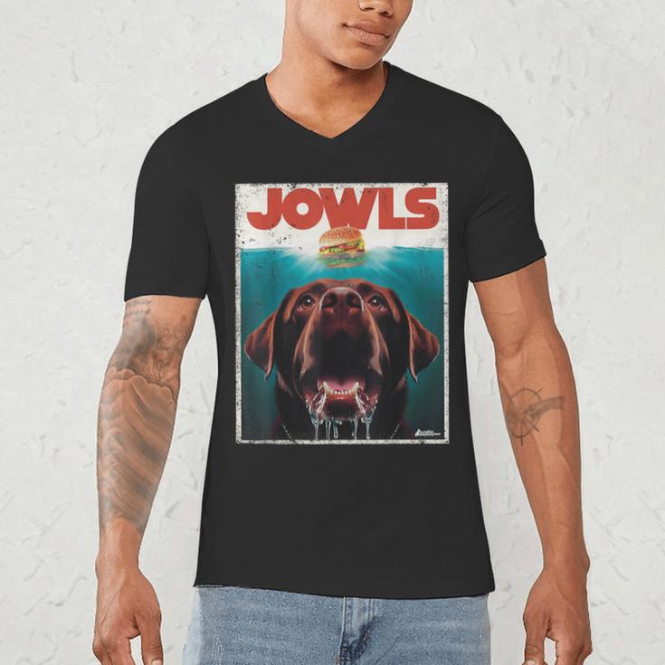 Chocolate Lab Jowls Labrador Retriever Dog Mom Dad Men's V-Neck T-Shirt Chocolate Lab Jowls Labrador Retriever Dog Mom Dad Men's V-Neck T-Shirt