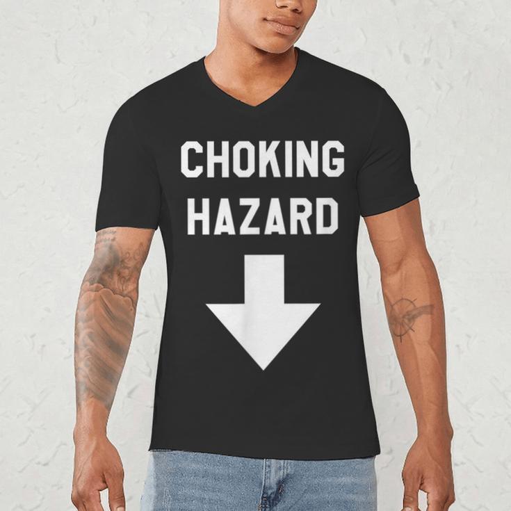 Choking Hazard Adult Dad Joke Men's V-Neck T-Shirt Choking Hazard Adult Dad Joke Men's V-Neck T-Shirt