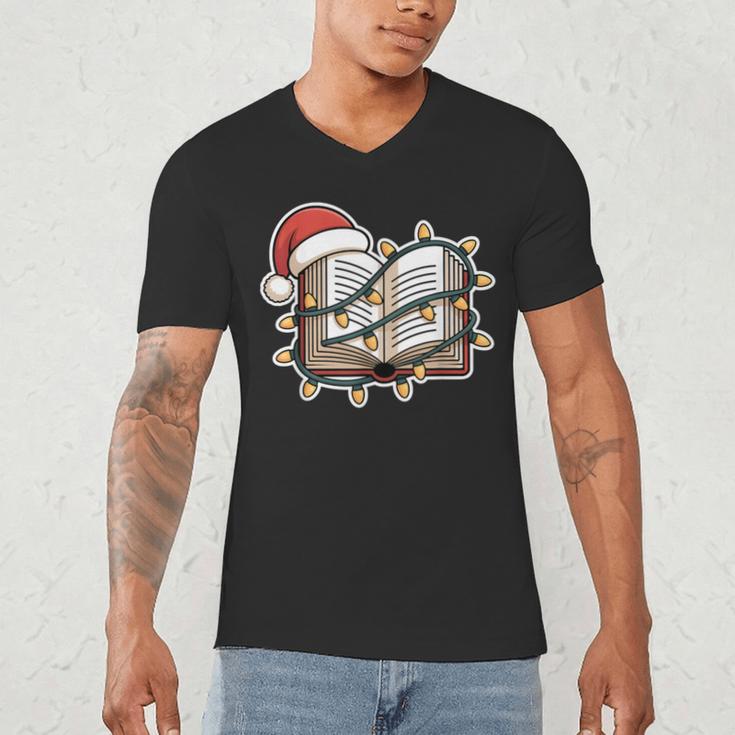 Christmas Book Festive Holiday Xmas Men's V-Neck T-Shirt Christmas Book Festive Holiday Xmas Men's V-Neck T-Shirt