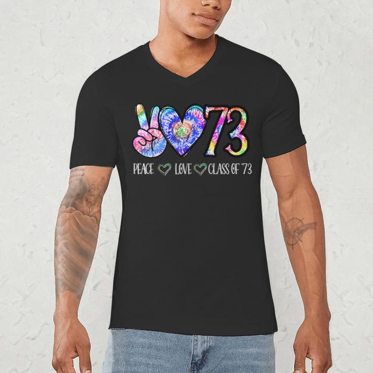 Class Of 1973 Tie Dye 50th Class Reunion Senior Graduation Men's V-Neck T-Shirt