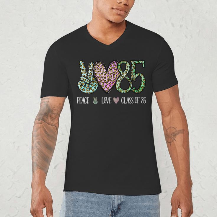 Class Of 1985 Shirt Leopard Senior Graduation Class Reunion Men's V-Neck T-Shirt