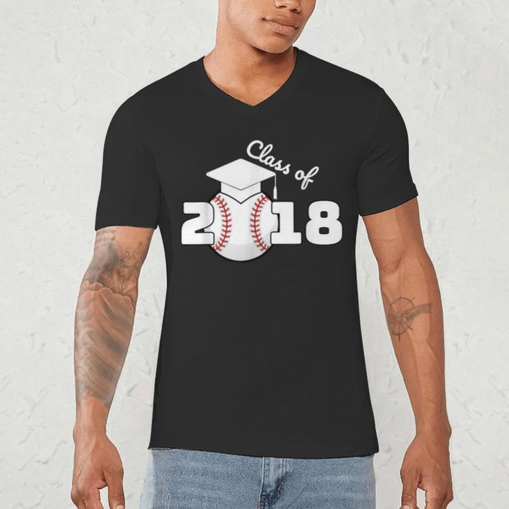 Class Of 2018 Baseball Senior Graduation Shirt Grad Men's V-Neck T-Shirt