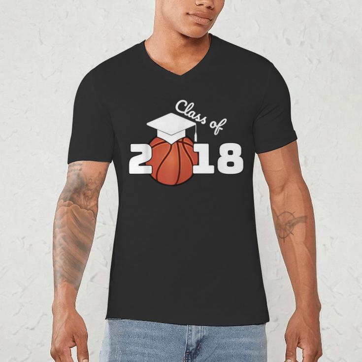 Class Of 2018 Basketball Senior Graduation Shirt Grad Men's V-Neck T-Shirt