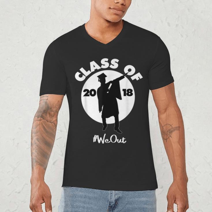 Class Of 2018 Dabbing Graduations Shirt-High School Grad Tee Men's V-Neck T-Shirt