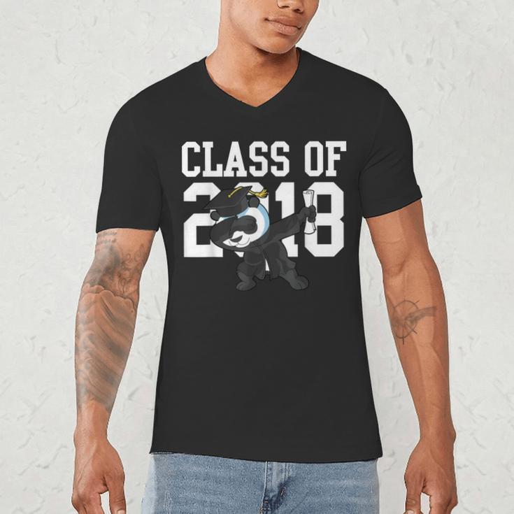 Class Of 2018 Graduation Dabbing Panda Bear Men's V-Neck T-Shirt